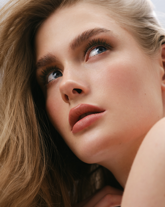 Model with a professional lash lift.