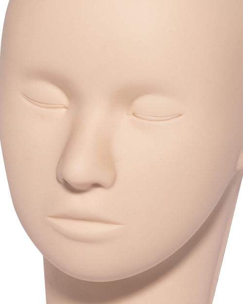 Close up of Mannequin Head for lash extensions