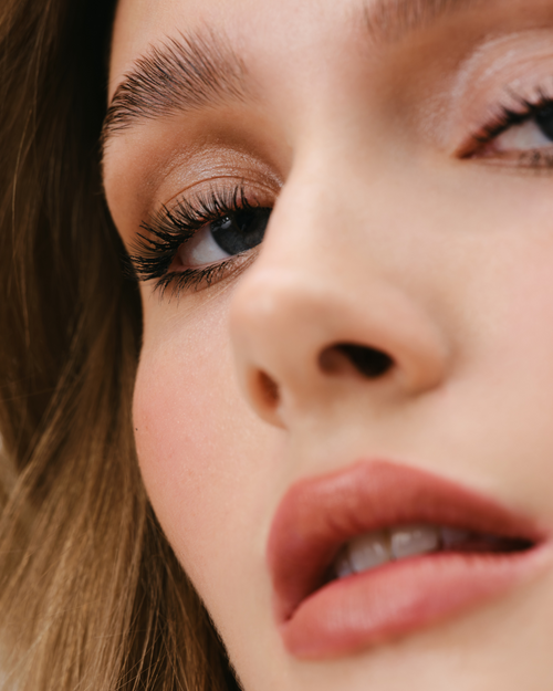 Close up of a model with a Lash Lift.