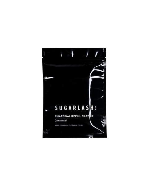 A black resealable bag of Activated Charcoal Facemask Refills