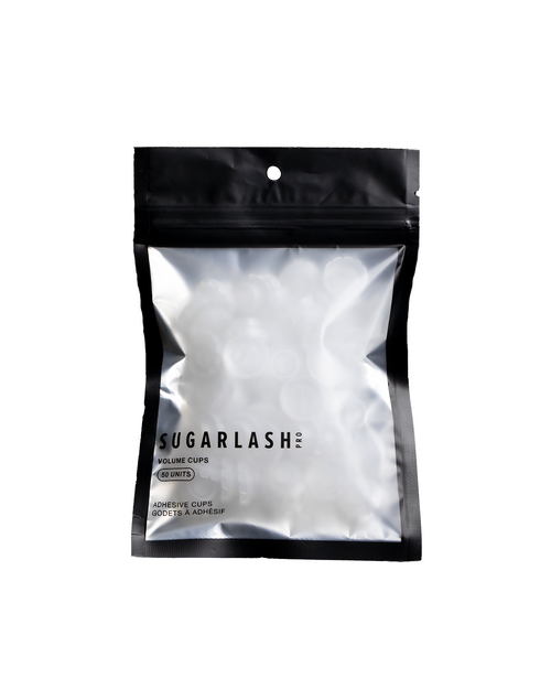 Bag of multiple Volume Cups for lash extensions.